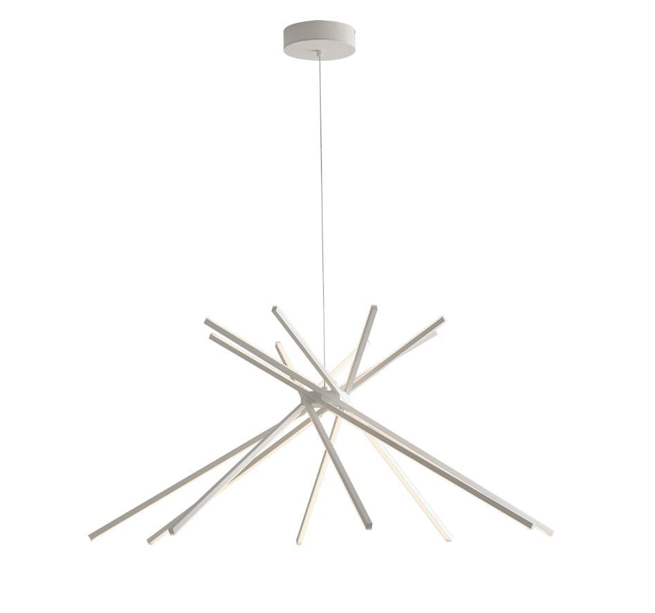 Sospensione LED bacchette in alluminio bianco-nero con diffusore opale 56W 6560LM 3000-4000°k SHANGHAI-S8 Sospensione LED bacchette in alluminio bianco-nero con diffusore opale 56W 6560LM 3000-4000°k SHANGHAI-S8